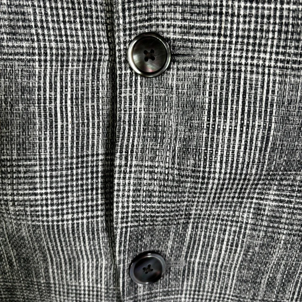 Hugo BOSS Mens Size 40L Gray Glen Plaid‎ Linen Two Button Blazer Sport Coat